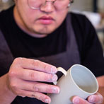 Jaejun Lee at work in his studio 2019